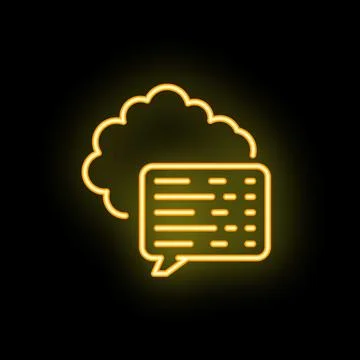 Neon style icon representing artificial intelligence chatbot speaking Illustration
