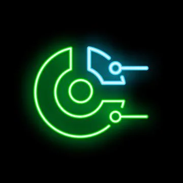 Neon style icon representing data analysis with a futuristic look Illustrazione stock