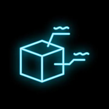 Neon style icon representing decentralized blockchain network Stock Illustration