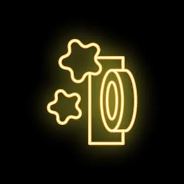 Neon style icon representing loyalty program with stars and discount symbol Illustrazione stock