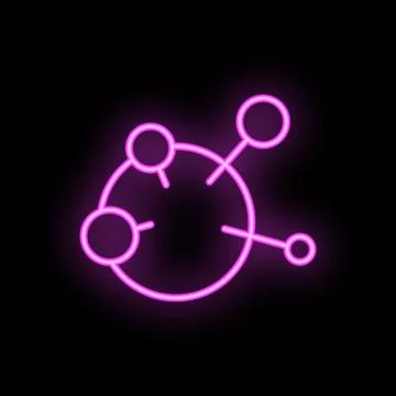 Neon style icon representing a network of connected nodes Illustrazione stock