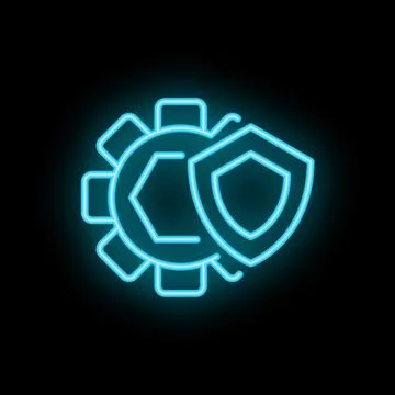 Neon style icon representing secure development process Stock-Illustration