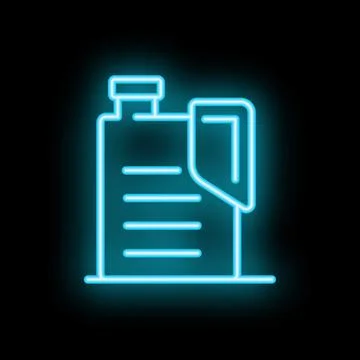 Neon style icon of secured document representing data protection Stock Illustration