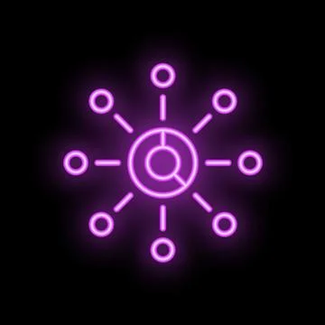 Neon style icon showing data connecting to network Illustrazione stock