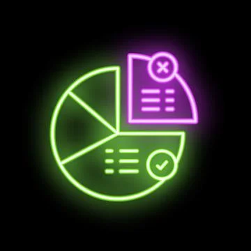 Neon style icon showing data driven decision making 스톡 일러스트