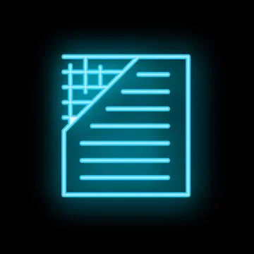 Neon style icon of spreadsheet representing data analysis and finance Stock Illustration