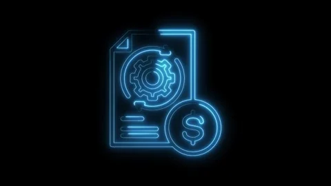 Neon style illustration of process automation and financial efficiency on b.. Stock Footage 312316056