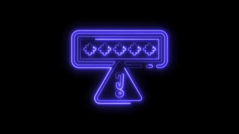 Neon style incorrect password or login attempt warning sign on black background 스톡 동영상 322966307