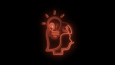 Neon style innovation creative process idea generation and problem solving .. Stock Footage 312319405