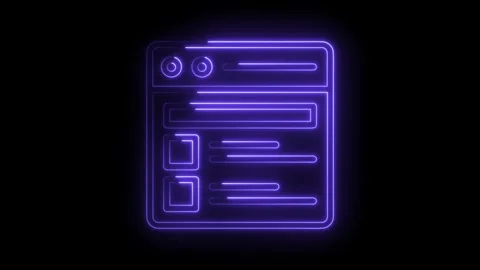 Neon style interface design animation with seamless loop for software and Stock Footage 322960122