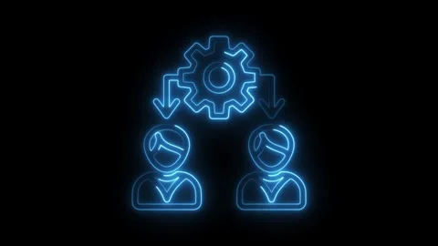 Neon style knowledge transfer icon animation depicts collaboration and skil.. Stock Footage 314649355