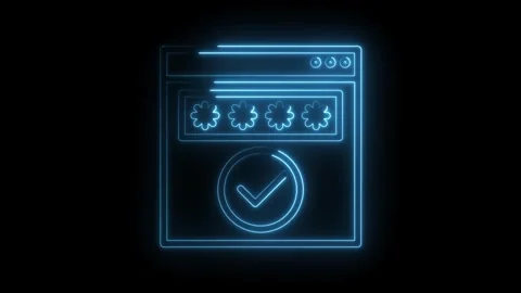 Neon style login interface animation with successful authentication and sec.. Stock Footage 315960599