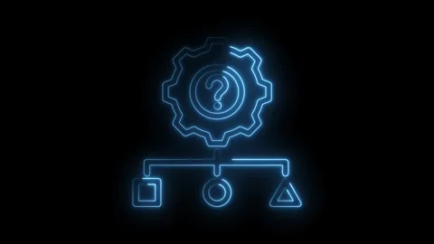 Neon style machine learning problem solving with geometric figures animatio.. 스톡 동영상 346001476