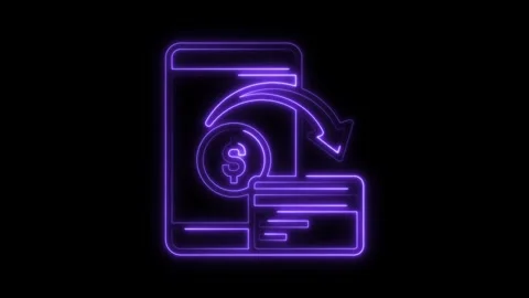 Neon style mobile payment transfer icon ... | Stock Video | Pond5