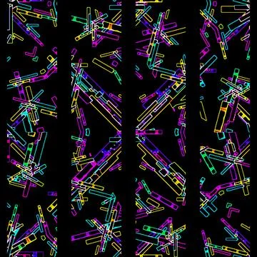 Neon style multicolroed geometric aplattern seamless pattern Ilustração Stock