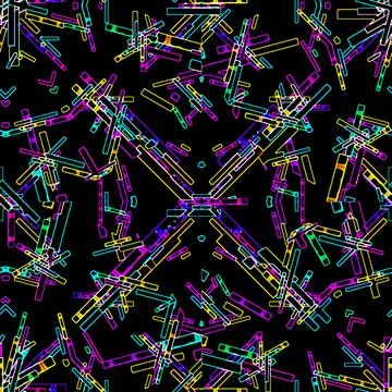 Neon style multicolroed geometric aplattern seamless pattern Ilustração Stock
