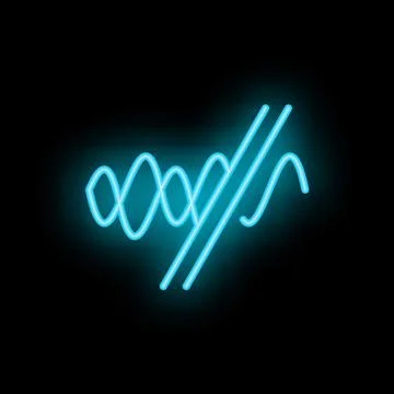 Neon style no electromagnetic waves icon glowing on black background Stock Illustration