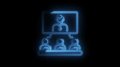 Neon style online meeting presentation and conference webinar with a presen.. Stock Footage 345985206