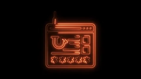 Neon style password security and login website concept glowing design against Stock Footage 322969615