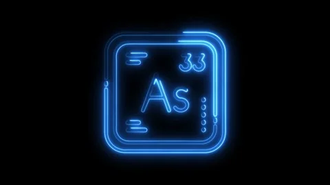 Neon style periodic table element animation showing arsenic atomic number a.. Stock Footage 308460305