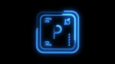 Neon style phosphorus element periodic table science education animation on.. Stock Footage 308459251