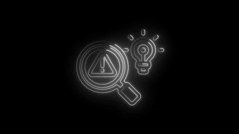 Neon style problem solving and creative idea concept animated on a black ba.. Video stock 312311679