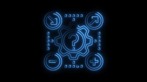 Neon style process optimization icons animation on black background Stock Footage 308193426