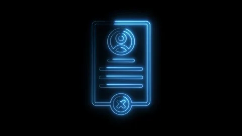 Neon style rejection notice or unsuccessful application outline on black Stock Footage 322968624