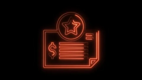 Neon style royalty rewards program with star and dollar sign animated on black Stock Footage 322970135