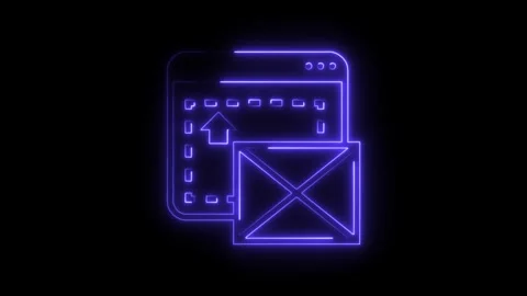 Neon style sending email interface technology concept graphic illustration Stock Footage 308285628