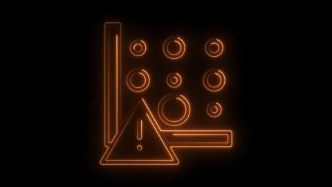 Neon style server rack alert visualization on a black background for techno.. Stock Footage 309911775