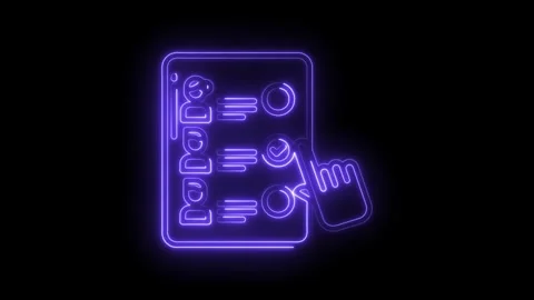 Neon style smartphone interface choosing contact list social network user e.. Stock Footage 312310723