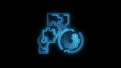 Neon style software development solution for process automation engineering.. Stock Footage 312317670