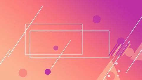 Neon-style translucent rectangles, dots, and diagonal lines float on a warm.. Stock Illustration