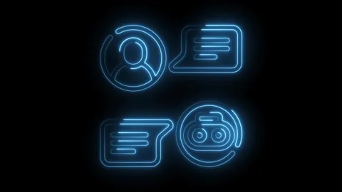 Neon style user interface elements animation glowing ui futuristic digital .. Stock Footage 312310812
