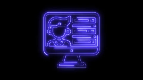 Neon style user profile and online form illustration on a computer screen 스톡 동영상 322991276