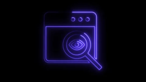 Neon style website analytics audit and security check animation on black ba.. 스톡 동영상 308286321