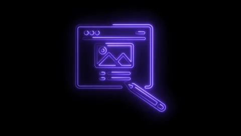Neon style website design and development process concept animated on black Video stock 330772361