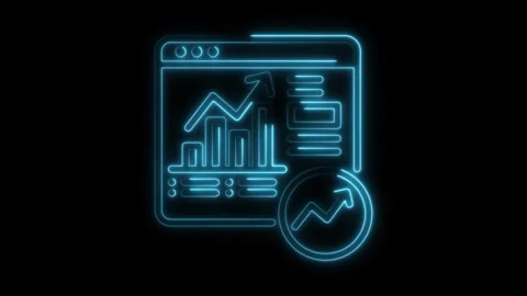 Neon style website interface growth chart representing business analytics a.. 스톡 동영상 309914783