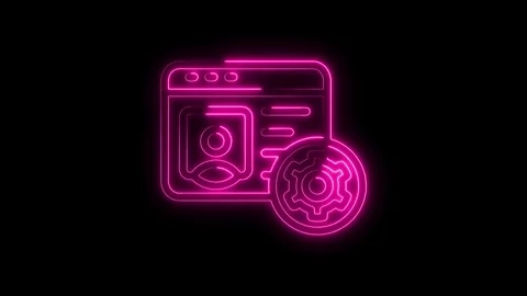 Neon style website settings icon animation for user interface design and de.. Stock Footage 312316918