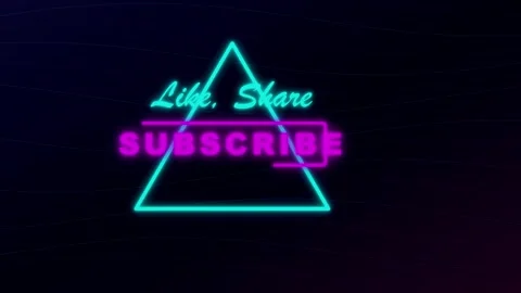 Neon subscribe button animation with glowing lights Stock Footage 345730002
