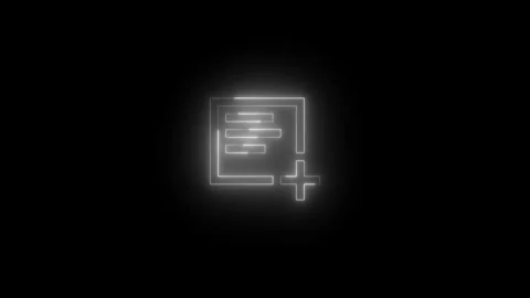 Neon subscription add icon glowing black background animation Vidéo 289638690