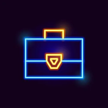 Neon Suitcase Icon Stock Illustration