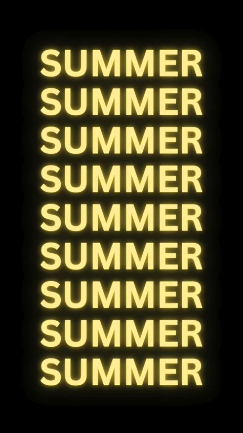 Neon Summer Text Glow Motion Graphic Vertical Video Stock Footage 331120873