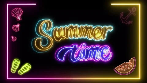NEON SUMMER TIME FRAME 스톡 동영상 262343816