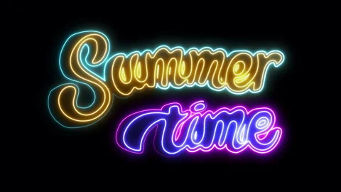 NEON SUMMER TIME MOVING Stock-Footage 260187923