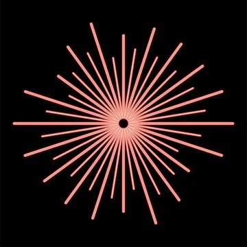 Neon sun rays Sunbeam concept red color vector illustration image flat style Stock Illustration
