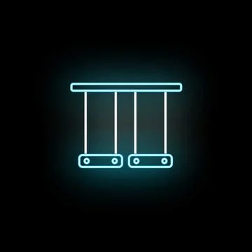 Neon swing icon illuminating dark background Stock Illustration