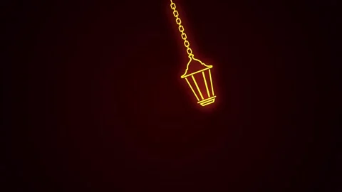 Neon Swinging Lantern Animation Stock Footage 318367571