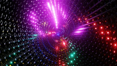 Neon Swirl Of Multicolored Lights Stock Footage 170108029
